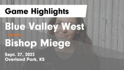 Blue Valley West  vs Bishop Miege  Game Highlights - Sept. 27, 2022