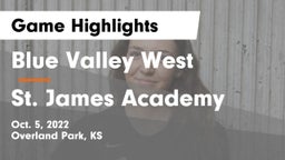 Blue Valley West  vs St. James Academy  Game Highlights - Oct. 5, 2022