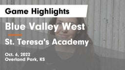 Blue Valley West  vs St. Teresa's Academy  Game Highlights - Oct. 6, 2022