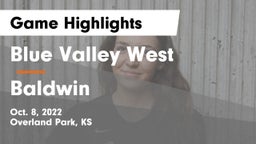 Blue Valley West  vs Baldwin  Game Highlights - Oct. 8, 2022