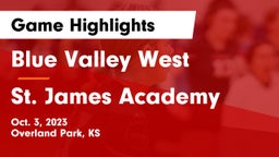 Blue Valley West  vs St. James Academy  Game Highlights - Oct. 3, 2023
