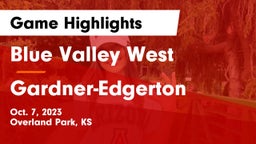 Blue Valley West  vs Gardner-Edgerton  Game Highlights - Oct. 7, 2023