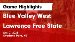 Blue Valley West  vs Lawrence Free State  Game Highlights - Oct. 7, 2023