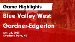 Blue Valley West  vs Gardner-Edgerton  Game Highlights - Oct. 21, 2023