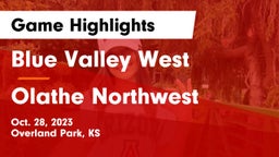 Blue Valley West  vs Olathe Northwest  Game Highlights - Oct. 28, 2023