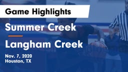 Summer Creek  vs Langham Creek  Game Highlights - Nov. 7, 2020