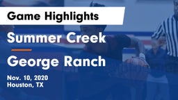 Summer Creek  vs George Ranch  Game Highlights - Nov. 10, 2020
