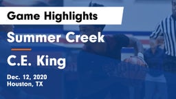 Summer Creek  vs C.E. King  Game Highlights - Dec. 12, 2020