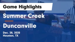 Summer Creek  vs Duncanville  Game Highlights - Dec. 28, 2020