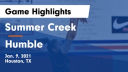 Summer Creek  vs Humble  Game Highlights - Jan. 9, 2021