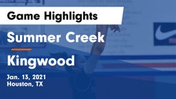 Summer Creek  vs Kingwood  Game Highlights - Jan. 13, 2021