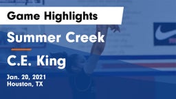 Summer Creek  vs C.E. King  Game Highlights - Jan. 20, 2021