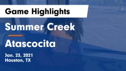 Summer Creek  vs Atascocita Game Highlights - Jan. 23, 2021