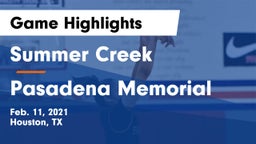 Summer Creek  vs Pasadena Memorial  Game Highlights - Feb. 11, 2021