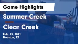 Summer Creek  vs Clear Creek  Game Highlights - Feb. 25, 2021