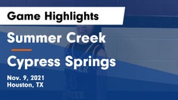 Summer Creek  vs Cypress Springs  Game Highlights - Nov. 9, 2021