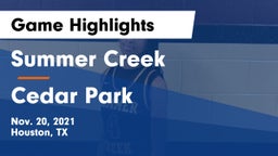 Summer Creek  vs Cedar Park  Game Highlights - Nov. 20, 2021