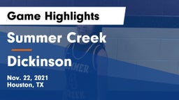 Summer Creek  vs Dickinson  Game Highlights - Nov. 22, 2021