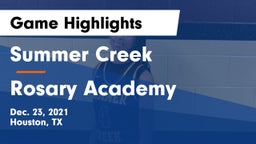 Summer Creek  vs Rosary Academy Game Highlights - Dec. 23, 2021