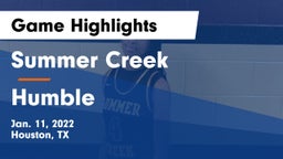 Summer Creek  vs Humble  Game Highlights - Jan. 11, 2022