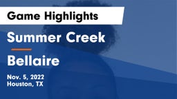 Summer Creek  vs Bellaire  Game Highlights - Nov. 5, 2022