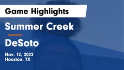 Summer Creek  vs DeSoto  Game Highlights - Nov. 12, 2022