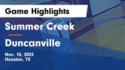 Summer Creek  vs Duncanville  Game Highlights - Nov. 10, 2023