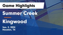Summer Creek  vs Kingwood  Game Highlights - Jan. 2, 2024