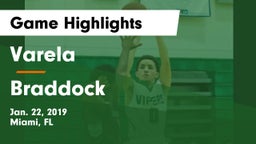 Varela  vs Braddock  Game Highlights - Jan. 22, 2019