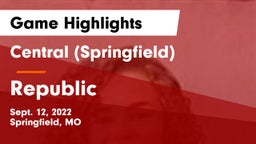 Central  (Springfield) vs Republic  Game Highlights - Sept. 12, 2022