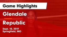 Glendale  vs Republic  Game Highlights - Sept. 10, 2019