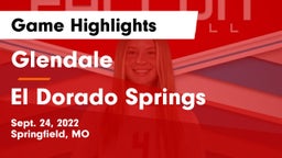 Glendale  vs El Dorado Springs  Game Highlights - Sept. 24, 2022