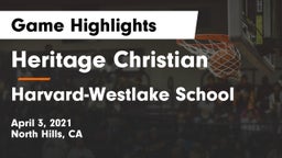 Heritage Christian   vs Harvard-Westlake School Game Highlights - April 3, 2021