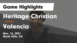 Heritage Christian   vs Valencia  Game Highlights - Nov. 16, 2021