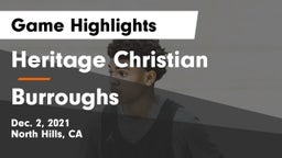 Heritage Christian   vs Burroughs Game Highlights - Dec. 2, 2021