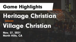 Heritage Christian   vs Village Christian  Game Highlights - Nov. 27, 2021