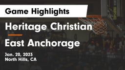 Heritage Christian   vs East Anchorage  Game Highlights - Jan. 20, 2023