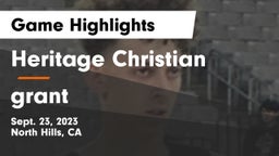 Heritage Christian   vs grant Game Highlights - Sept. 23, 2023