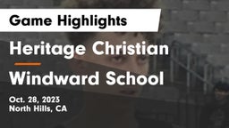 Heritage Christian   vs Windward School Game Highlights - Oct. 28, 2023