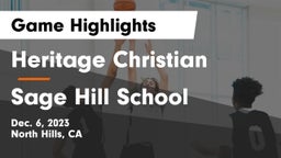 Heritage Christian   vs Sage Hill School Game Highlights - Dec. 6, 2023