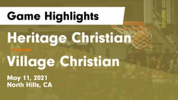 Heritage Christian   vs Village Christian  Game Highlights - May 11, 2021