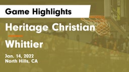 Heritage Christian   vs Whittier  Game Highlights - Jan. 14, 2022