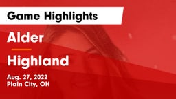 Alder  vs Highland  Game Highlights - Aug. 27, 2022