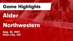 Alder  vs Northwestern  Game Highlights - Aug. 30, 2022
