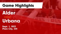 Alder  vs Urbana  Game Highlights - Sept. 1, 2022