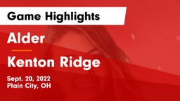 Alder  vs Kenton Ridge  Game Highlights - Sept. 20, 2022
