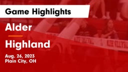 Alder  vs Highland  Game Highlights - Aug. 26, 2023