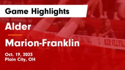 Alder  vs Marion-Franklin  Game Highlights - Oct. 19, 2023