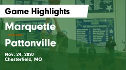 Marquette  vs Pattonville  Game Highlights - Nov. 24, 2020