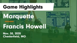 Marquette  vs Francis Howell  Game Highlights - Nov. 30, 2020